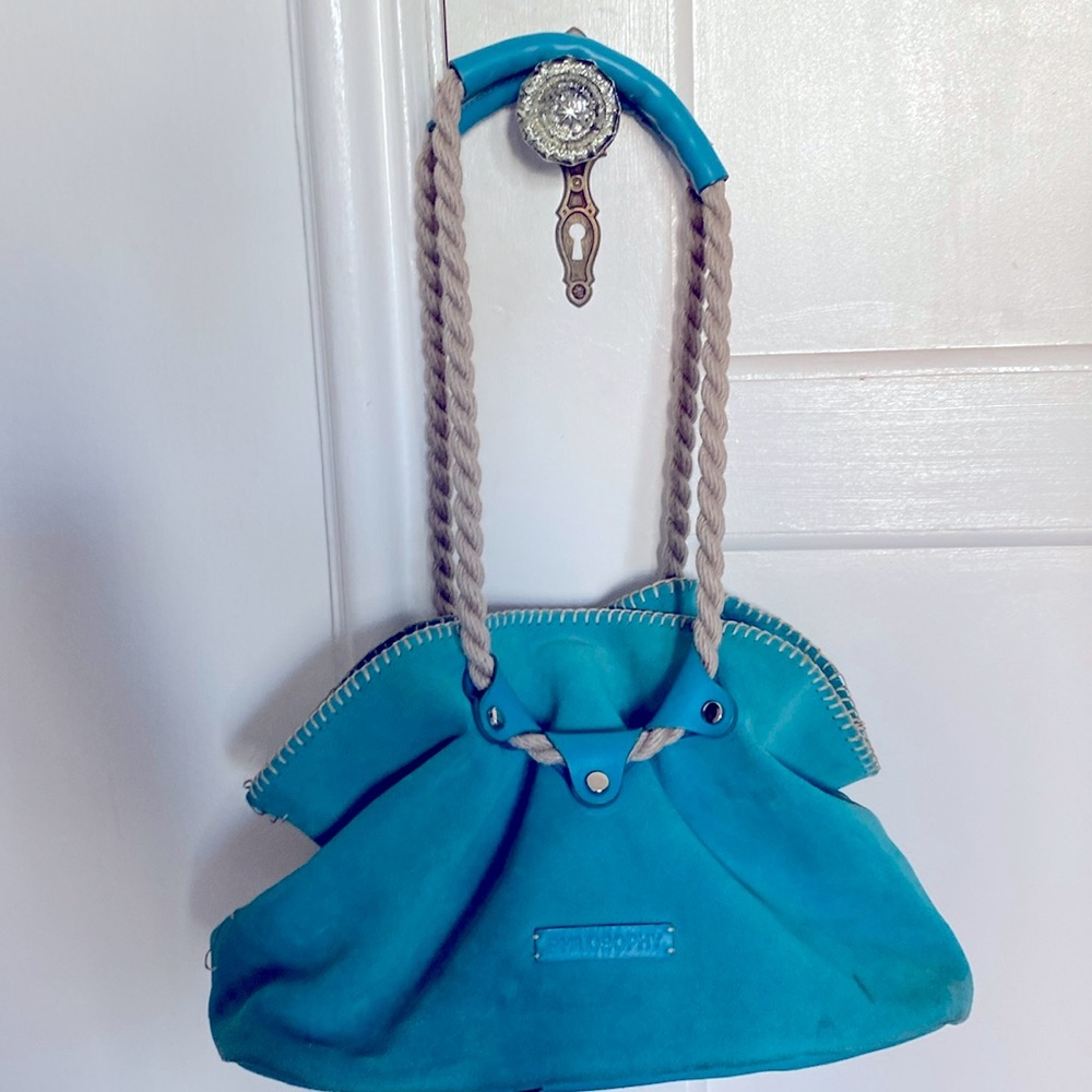 Philosophy di Alberta Ferretti turquoise suede bag